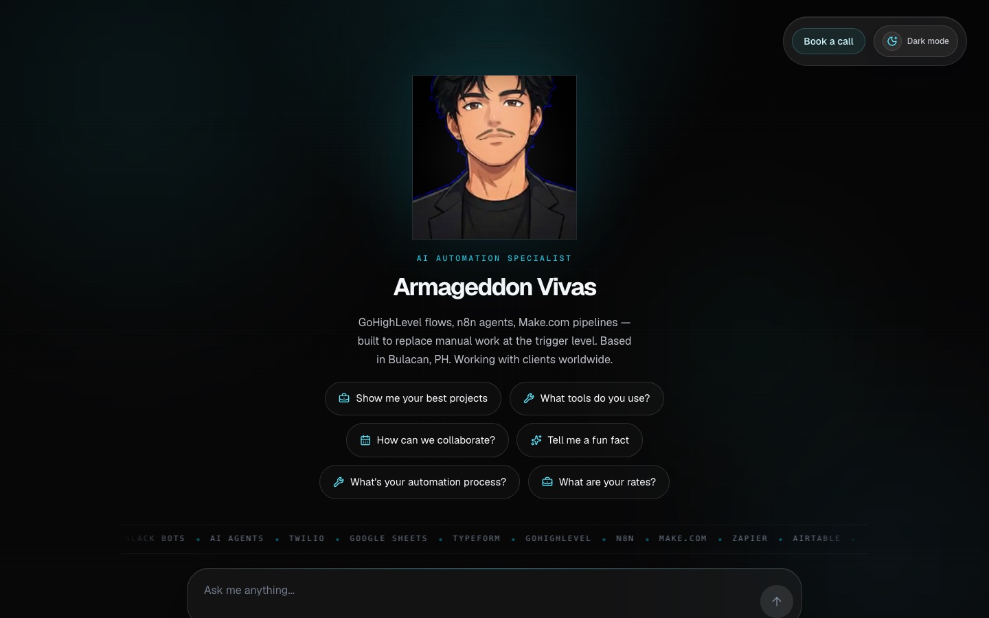 AI Chat Portfolio screenshot